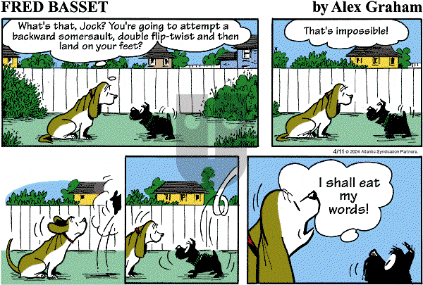 Fred Basset on Sunday April 11, 2004 Comic Strip