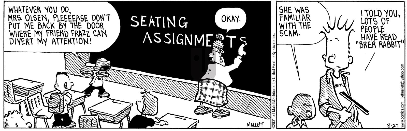 Frazz - Monday August 27, 2001 Comic Strip