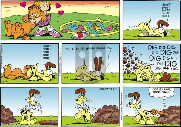 Garfield - Sunday August 7, 2011 Comic Strip