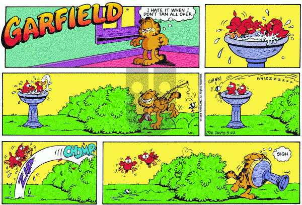 Garfield on Sunday May 22, 1988 Comic Strip