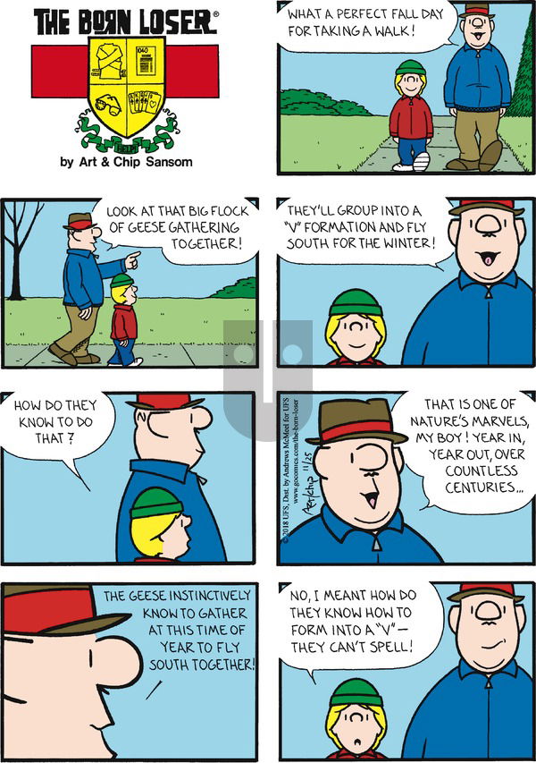 The Born Loser on Sunday November 25, 2018 Comic Strip