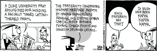 La Cucaracha on Wednesday October 8, 2003 Comic Strip