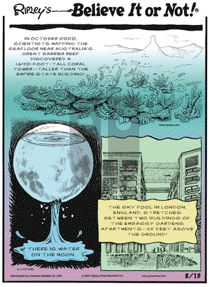 Ripley's Believe It or Not on Friday August 13, 2021 Comic Strip