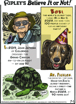 Ripley's Believe It or Not - Saturday July 1, 2023 Comic Strip