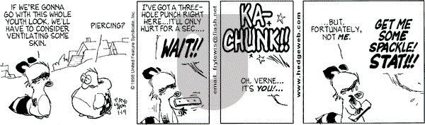 Over the Hedge on Wednesday January 14, 1998 Comic Strip