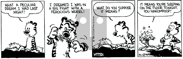 Calvin and Hobbes - Saturday April 12, 1986 Comic Strip