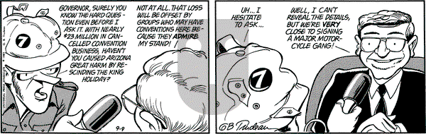 Doonesbury on Wednesday September 9, 1987 Comic Strip