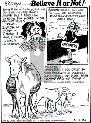 Ripley's Believe It or Not on Wednesday May 12, 2004 Comic Strip