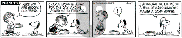 Peanuts on Monday September 5, 1960 Comic Strip