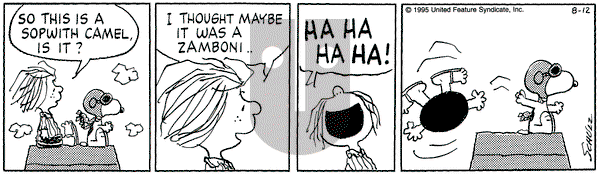 Peanuts on Saturday August 12, 1995 Comic Strip