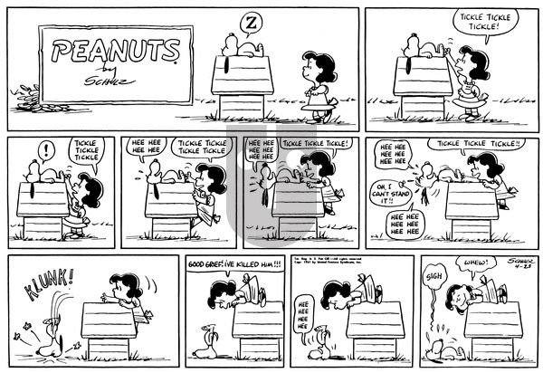 Peanuts on Sunday April 23, 1961 Comic Strip
