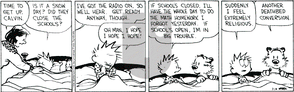 Calvin and Hobbes - Monday March 14, 1994 Comic Strip
