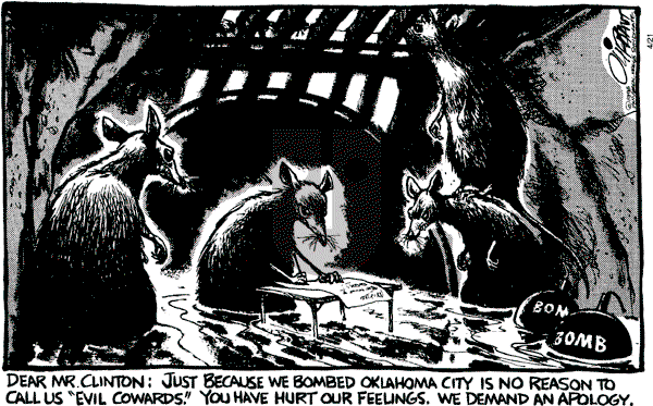 Pat Oliphant - Friday April 21, 1995 Comic Strip