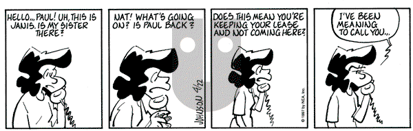 Arlo and Janis on Tuesday April 22, 1997 Comic Strip