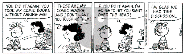 Peanuts - Tuesday August 11, 1998 Comic Strip