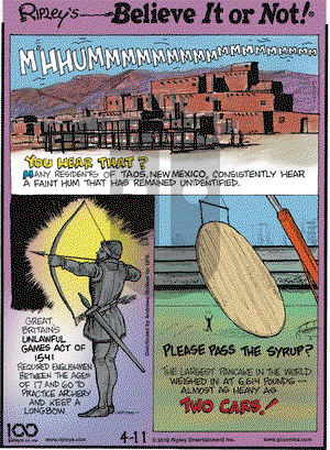 Ripley's Believe It or Not on Thursday April 11, 2019 Comic Strip