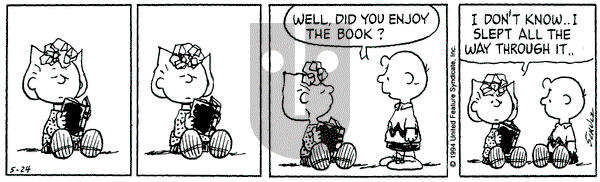 Peanuts - Tuesday May 24, 1994 Comic Strip