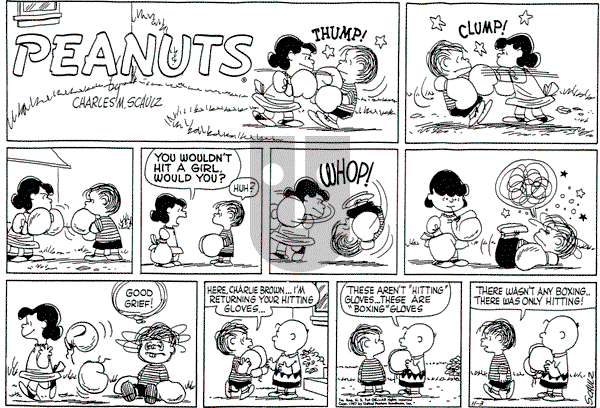 Peanuts - Sunday November 3, 1957 Comic Strip