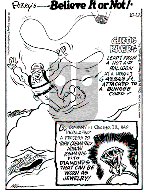 Ripley's Believe It or Not on Saturday October 12, 2002 Comic Strip