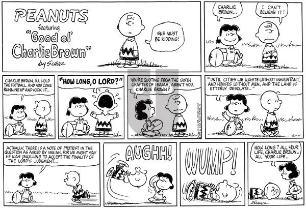 Peanuts on Sunday October 11, 1970 Comic Strip