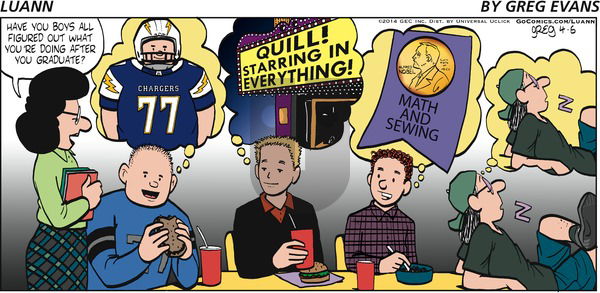 Luann - Sunday April 6, 2014 Comic Strip