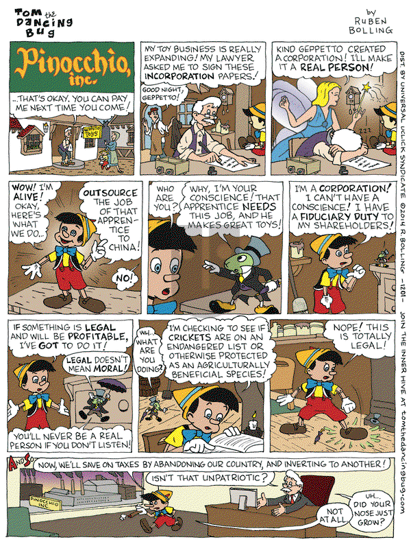 Tom the Dancing Bug on Friday August 15, 2014 Comic Strip