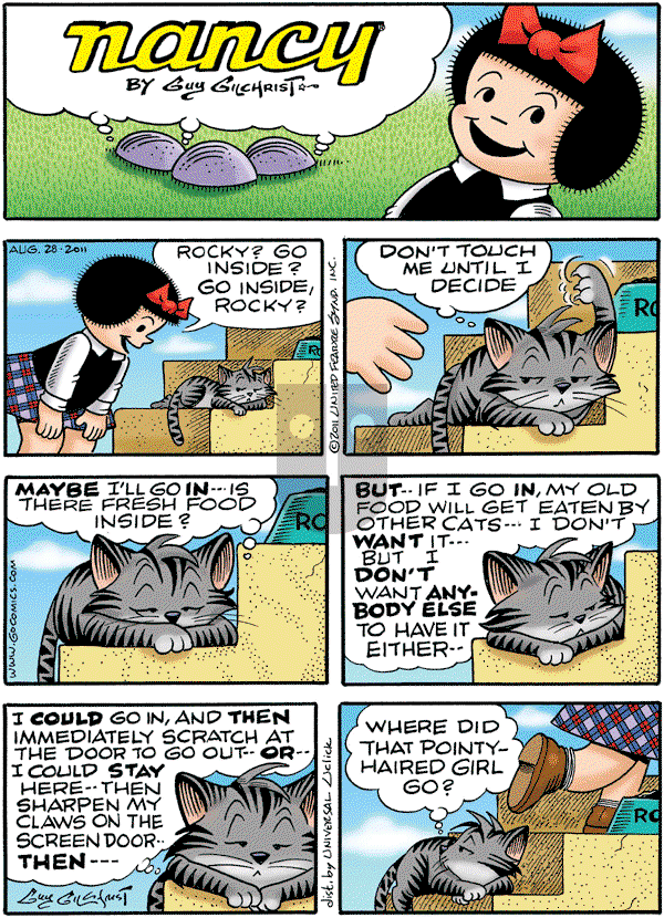 Nancy on Sunday August 28, 2011 Comic Strip