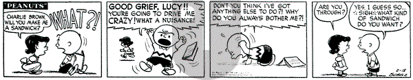 Peanuts on Wednesday February 18, 1953 Comic Strip