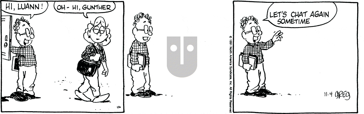 Luann - Monday November 4, 1991 Comic Strip