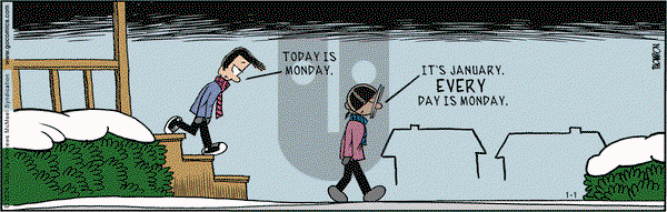 Grand Avenue on Monday January 1, 2024 Comic Strip