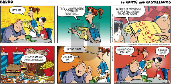 Baldo on Sunday July 23, 2006 Comic Strip