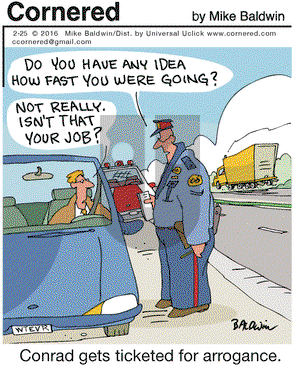 Cornered on Thursday February 25, 2016 Comic Strip