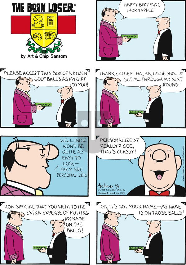 The Born Loser on Sunday September 4, 2016 Comic Strip