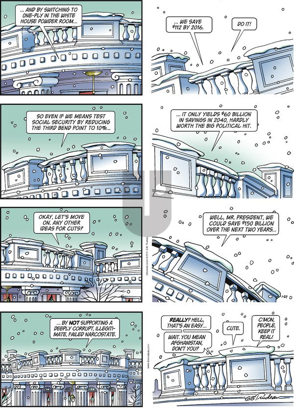 Doonesbury on Sunday January 27, 2013 Comic Strip