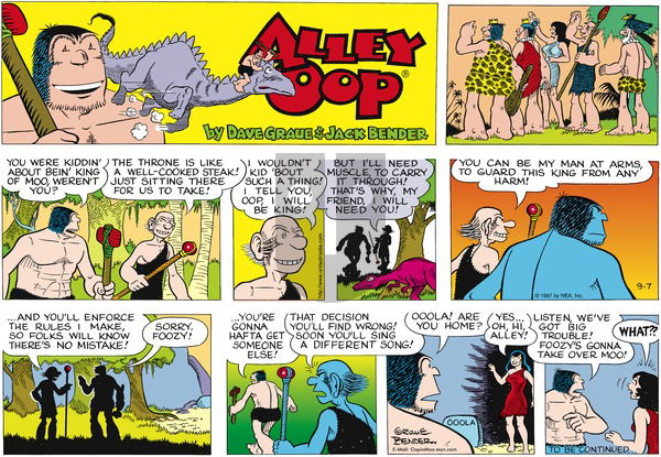 Alley Oop on Sunday September 7, 1997 Comic Strip