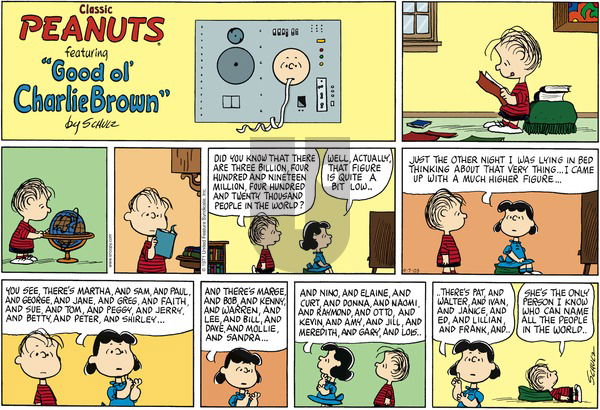 Peanuts on Sunday September 7, 2003 Comic Strip