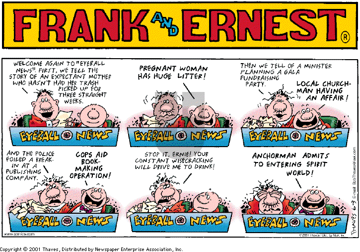 Frank and Ernest on Sunday June 3, 2001 Comic Strip