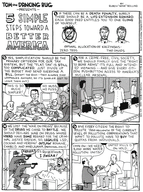 Tom the Dancing Bug on Sunday January 25, 1998 Comic Strip