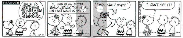 Peanuts on Wednesday October 2, 1963 Comic Strip