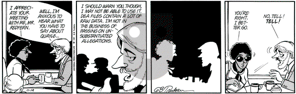 Doonesbury on Thursday November 14, 1991 Comic Strip