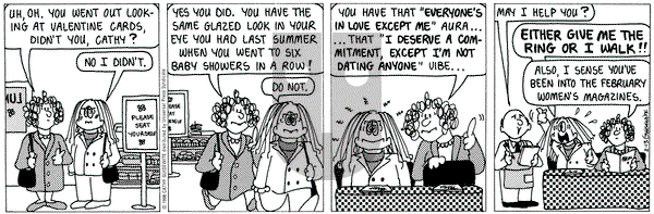 Cathy Classics on Friday February 13, 1998 Comic Strip