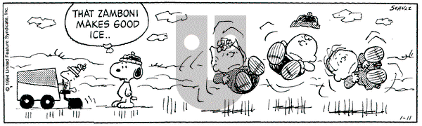 Peanuts on Tuesday January 11, 1994 Comic Strip