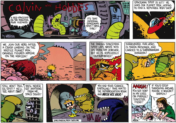 Calvin and Hobbes on Sunday March 27, 1988 Comic Strip