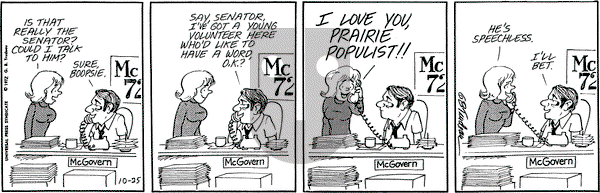 Doonesbury on Wednesday October 25, 1972 Comic Strip