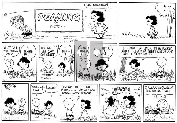 Peanuts on Sunday September 8, 1963 Comic Strip
