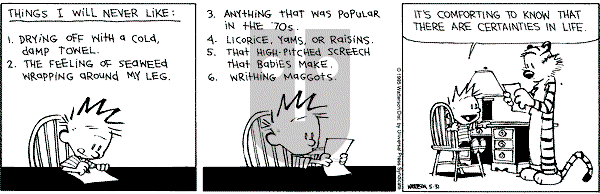 Calvin and Hobbes - Wednesday May 31, 1995 Comic Strip