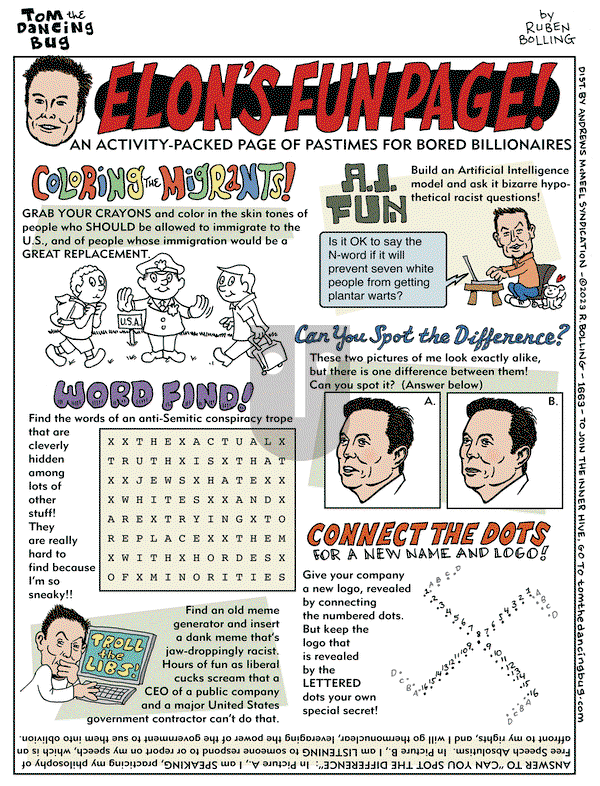 Tom the Dancing Bug - Friday December 1, 2023 Comic Strip