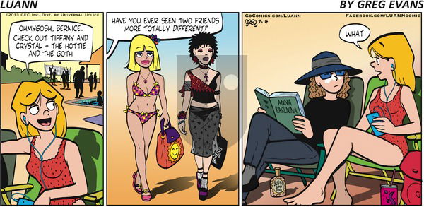 Luann on Sunday July 14, 2013 Comic Strip