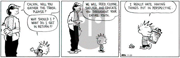 Calvin and Hobbes on Thursday November 20, 2025 Comic Strip