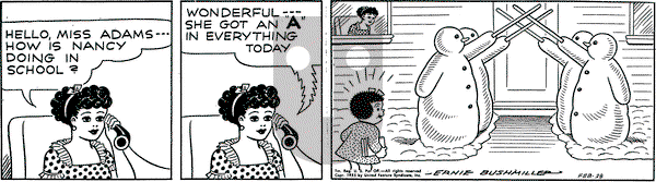 Nancy on Monday February 28, 1955 Comic Strip